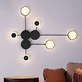 ZTWLEED LED Wandleuchte Innen,26W 3400LM Wandlampe Innen Modern Drei Farbtemperaturen 3000K/4000K/6000K,Wandleuchte Schwarz für Schlafzimmer Wohnzimmer Korridor,110-240V