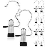 ULTECHNOVO Multifunktionale Stiefelhalter 12 Stück Pack mit Starken Clips aus Robustem Eisen Geeignet für Handtücher und Hüte Platzsparend für Schrank und Reisen