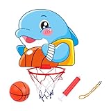 F Fityle Basketballkorb für Kinder, Basketballkorb, tragbares Kinder-Sportspielzeug, zusammenklappbares Sportspiel, Tiere, Basketballständer für, Delfin