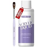 SAVILAND Acryl Liquid für Acrylic Nägel– 120ML Monomer for Acrylic Acrylpulver mit Acrylpinsel 12#,Nicht Vergilbende Formel Acryl Liquid,Acryl Liquid für Nägel Nagelverlängerung Schnitzen Heimwerker