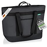 Cottara® Faltbare Kühltasche Gross mit wasserdichter Isolierung 30l – Große Isoliertasche auslaufsicher Flexible Griffe – Ideale Einkaufstasche isoliert, Thermotasche, Picknicktasche – Grau