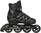 Croxer verstellbare Inlineskates Inliner Glider bis Größe 45 Abec9 Chrome Kugellager Aluminiumchassis Double Vent-System (Gold, 42-45 (27cm-29,5cm)) (42-45 (27cm-29,5cm))