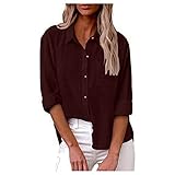 Longshirt Damen Longpullover für Damen Pullover Weiß Damen Weihnachten Pullover Damen Gehäkeltes Strandkleid Damen Schwarze Shirts Damen Damenblusen Oberteil Weiss Damen Rot S