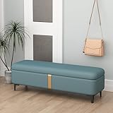 Sitzbank mit Stauraum, Polsterhocker mit großem Stauraum, Kunstleder für Schlafzimmer, Wohnzimmer, Eingangsbereich, Flur
