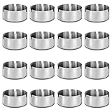 16 Stück Edelstahl Aschenbecher, Moderne Tischplatte Aschenbecher, 8 cm Runden Edelstahl Aschenbechern, Tragbarer Tischplatte Aschenbecher für Innenraum und Draußen, Silber