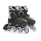 OLYSPM Inliner,Rollschuhe,4 Größen Verstellbare Rollerblades mit Stabiler Schale,Atmungsaktives Innenfutter,8 Blinkende Räder,Rollerblade für Kinder,Jugendliche,Erwachsene