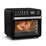 Klarstein AirGlaze Digital Heißluftfritteuse – 34 L, 2200 W, 19 Programme, Rotisserie, Touch Display, 40-350 °C, Pizzastein & Grillroste, Doppelt Verglaste Tür, Schwarz