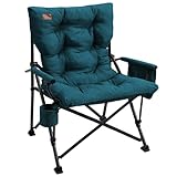 EVER ADVANCED Campingstuhl Faltbar 230KG Belastbar XL Klappstuhl 62cm Sitzbreit mit Seitentasche Getränkehalter Übergroß Faltstuhl Angelstuhl für Camping Outdoor Balkon Garten