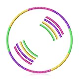 8 Teiliges Hula Hoop Reifen, Zusammenklappbarer Hula-Hoop-Reifen aus Kunststoff, Mehrfarbiger Abnehmbares Kunststoff Hulahoop, für Gymnastik, Fitness, Tanzen