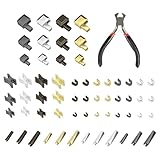 60 Stück Reißverschluss Reparatur Set, Ersatz Zipper für Reißverschlüsse Reisverschlussreparaturset Metall Ersatzzipper Schieber Kit mit Installieren Sie Zangen (4 Farben)