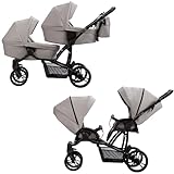 2in1 Kombikinderwagen B42 PRO grau 2 x Babyschalen 2 x Hängematten inkl. Zubehör