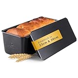 BREADLYST® Premium Brotbackform mit Deckel – Extra hohe Kastenform, Toastbrot-Backform aus Kohlenstoffstahl mit Antihaftbeschichtung, Brot backen Zubehör, Hitzebeständig bis 260 °C (30 x 11 x 10 cm)