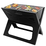 SunJas Klappgrill Holzkohlegrill, Campinggrill tragbar, Barbecue Tischgrill für Outdoor, Reise, Picknick, Camping und Garten