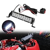 IUVWISN Dirt Bike Light Bar LED Scheinwerfer 60W 2500LM Plug-Play Light Bar Kit Universal für 7/8 Zoll Lenker YZ125 YZ250 CRF230F CRF250R KLX110 RM125 TTR110 Motocross