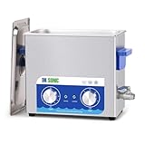 DK SONIC Ultraschallreiniger, 6L 180W Schallreiniger aus Edelstahl mit Heizung und Mechanischem Timer, Ultraschallreinigungsgerät zum Reinigen von Pistolen, Motoren, Vergasern, Ketten (inkl. Korb)