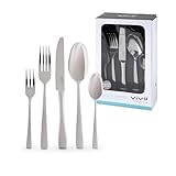 Villeroy & Boch vivo by Voice Basic Tafelbesteck 30 Teilig 6 Personen, Spülmaschinenfest, Rostfrei, Besteck Set, Essbesteck, Messer Gabel Löffel Set, Cutlery Set, Vivo Besteck, Besteckset Edelstahl