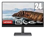 Lenovo L24i-30 Gaming-Monitor 23,8 Zoll FullHD (1920 x 1080, IPS, 4 ms, 75 Hz, HDMI VGA-Eingang, HDMI-Kabel, FreeSync, Metallsockel und Smartphone-Halterung) verstellbar Rabenschwarz/Metallsockel