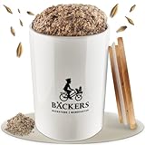 BÄCKERS® Kernstück in Keramikbackform, Backmischung für Vollkornbrot direkt in der Dose backen, tolles Geschenk, Ohne Zusatzstoffe, Ballaststoffreich, Schnell zubereitet, Gelingsicher, Inhalt 450g,
