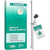 hansgrohe Activera S - Duschset mit Duschkopf wassersparend (EcoSmart, 1 Strahlart), Duschschlauch (1,60 m) und Duschstange (0,90 m), Chrom, 28042000
