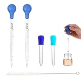 4 Stück Transparente Pipette mit Reinigungsbürste 10ml Glass Skala Graduated Tropfer Droppers x 2, 5 ML Dropper Graduierte Transfer Pipette x 2 Für Labor, Lebensmittel Forschung, Bastelarbeiten Kunst