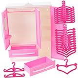 ORFOFE 1 Set Dreiseitiger Aufbewahrungsschrank Mini Kleiderbügel Kleiderbügel Schrank Für Puppen Hemden Kleiderbügel Mini Puppen Kleiderbügel Kleiderschrank Für Puppenkleidung