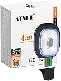 ATNKE Ersatz LED Leuchten für Beleuchtete Mütze mit Licht,Wiederaufladbar USB Ultrahelle Wasserdichte Lichtlampe Rot und Blau Blinkende Alarm Stirnlampe/White Light