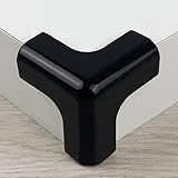 Luojuny 4 Stück Möbelschutzecken, weicher Tischeckenschutz, Babyschutzkante, 3D-Eckenschutz, Kindersicherheits-Antikollisionsecken, Möbelstoßstange für Kamin, Treppenschrank Schwarz