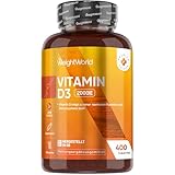 Vitamin D3 2000 I.E. - 400 vegetarische Tabletten - 1+ Jahr Vorrat 1 Tablette alle 2 Tage - Vitamin D trägt zur Erhaltung normaler Knochen & einer normalen Muskelfunktion bei (Laut EFSA) - WeightWorld