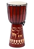 40cm Große Djembe Trommel Bongo Drum Elefant Braun Fair Trade Top Klang