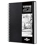 STATIONERY ISLAND A4 Skizzenbuch, 200 g/m² Dickes Papier, Spiralgebundener Zeichenbuch Hardcover, Skizzenblock zum Skizzieren, Illustration, Porträt, 50 Blatt/100 Seiten