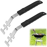 BHHTBB Hitzebeständige Grillrostheber für Gussrost, 2 STK Grillrost Heber Gusseisen, Anti-Verbrühung Grillrost, Rutschsicherer Griff, Universal Grillwerkzeug für Gusseisen Edelstahlroste