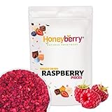 Gefriergetrocknete Himbeeren Stücke 100g - Gefriergetrocknete Früchte - Trockenfrüchte Gefriergetrocknet - Getrocknete Himbeeren - Perfekt zum Backen, Kuchendekoration, für Snacks, Müsli & Desserts