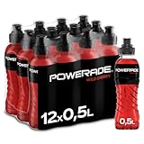 Powerade Sports Wild Cherry - Iso Drink mit Elektrolyten - als erfrischendes, kalorienarmes Sportgetränk oder als Power Drink für zwischendurch , 12 x 500 ml Power Drink Kirsche