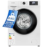 Bomann® Waschmaschine 8kg | max. 1400 U/min | 10 Jahre Motor-Garantie | robuster, leiser & langlebiger Invertermotor | 15 Waschprogramme | LED-Display | Washing Machine mit Dampffunktion | WA 7185