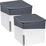 WENKO Raumentfeuchter Mod. Cube Luftentfeuchter 2er Set reduziert Feuchtigkeit für Raumklima mit 2 x 500 g Granulatblock aus Calciumchlorid für Keller Wohnung Maße 13 x 13 x 13 cm Weiß Kunststoff ABS