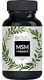 MSM 2000mg + natürliches Vitamin C - 365 Tabletten statt Kapseln - Methylsulfonylmethan, Laborgeprüft, hochdosiert, vegan
