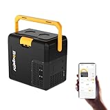 BougeRV CRH Kompressor Kühlbox Klein 18L mit Griff, Auto Kühlbox Tragbar 12V/24V 230V Auto Kühlschrank Elektrisch Mini mit Akkufach App-Steuerung Gefrierfach für Camping Reisen Boot Angeln -20°C~20°C