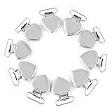 Herz Hosenträger Clips 10 Stück Silber Metall Pfirsich Herz Hosenträger Hosenträger Clips Halter Kunststoff Zähne