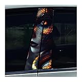 2 STÜCKE Auto Mittelsäule Aufkleber Medusa Devi 3D Autoaufkleber Auto Türsäule Aufkleber Wasserdicht(F)