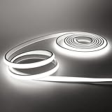 KISUFU LED-Streifen, COB, 220 V, IP65, wasserdicht, flexibel, Neon, LED-Streifen, 288 LEDs/m, LED-Streifen für DIY Schlafzimmer, Küche, Außenbereich, Haus, Dekoration, Weiß, 4 m