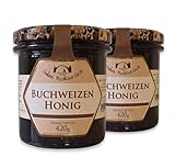 Buchweizenhonig 2x 420g (840g) 100% regionaler, natürlicher Bienenhonig sortenreiner Honig ohne Zusätze