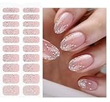 JMEOWIO Nagelfolie Schwarz Weiß Glitter Hell Rosa Gel Nail...
