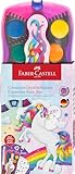FABER-CASTELL 125035 - Wasserfarbkasten Connector Einhorn mit 12 Farben inkl. Deckweiß Tube und Aufkleber