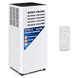 SereneLife 3-in-1 Mobile Klimaanlage klein, Luftkühler, Ventilator, Luftentfeuchter, mini portable air conditioner, Energiesparend, Leise, Klimagerät mit Abluftschlauch Kit & Fernbedienung, 10,000 BTU