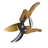 JiveSnip Premium Gartenschere aus Titan, ergonomisches Design, ideal zum Gartenschneiden und Pflanzenschneiden (Holzgriff)