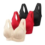 Top Mit Integriertem BH Damen Damen-BH Mit Vorderer Seitlicher Schnalle, Spitzenkante, Ohne Stahlring, Bewegung, Nahtloser Raffung, Anpassung, Yoga, Schlaf, GroßEr BH Bustier Mehrpack