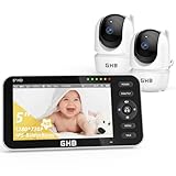 GHB Babyphone mit 2 Kameras 5 Zoll 720P HD IPS-Display...