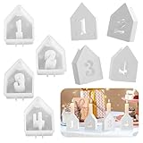 Silikonform Zahlen Advent 3D - Adventszahlen Gießform 1-4, Kerzenständer Form, Dekoration Esstisch Mittelstück
