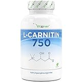 L-Carnitin - 180 vegane Kapseln - Hochdosiert mit 3000 mg pro Tagesportion - Premium: 100% L-Carnitin Tartrat ohne Zusätze - Laborgeprüft