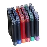 30 PCS Jinhao Füllfederhalter Tintenpatronen 6 Farben Set Color Schwarz, Blau, Apfelgrün, Lila, Rot und Orange) Patronen